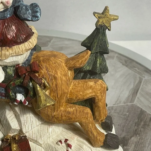 Hero Gift Snowman Riding Reindeer Christmas Figurine Folk Art Decor - Picture 5 of 12